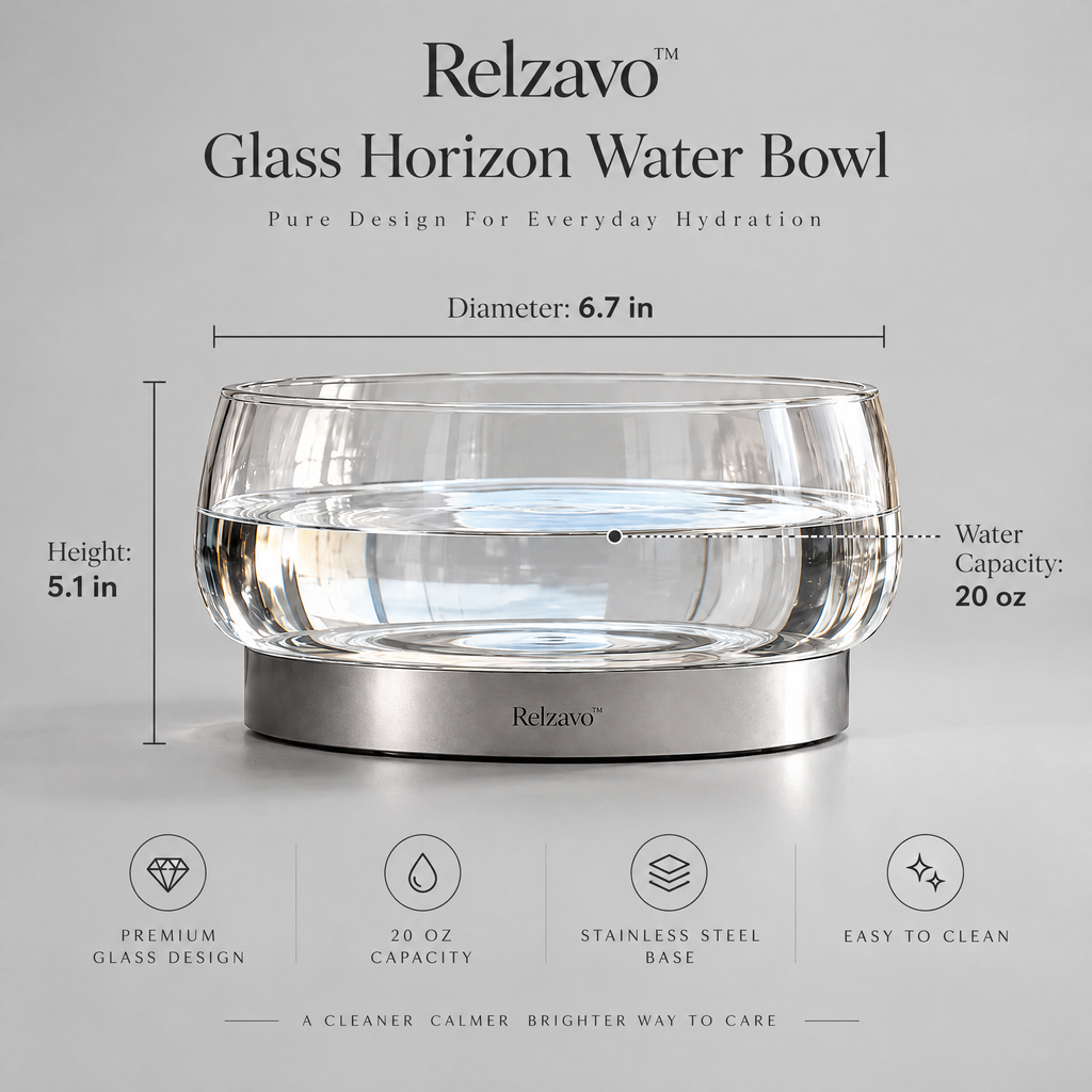 Glass Horizon Water Bowl