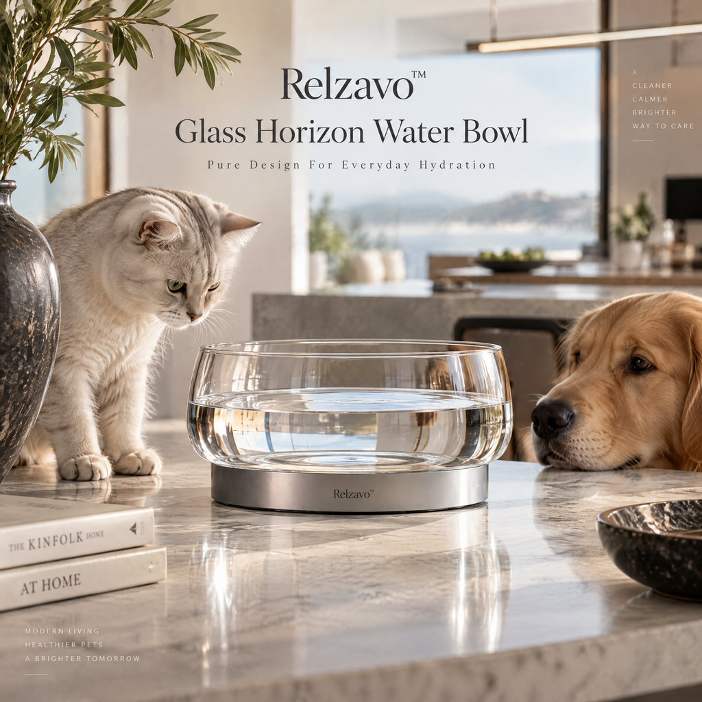 Glass Horizon Water Bowl