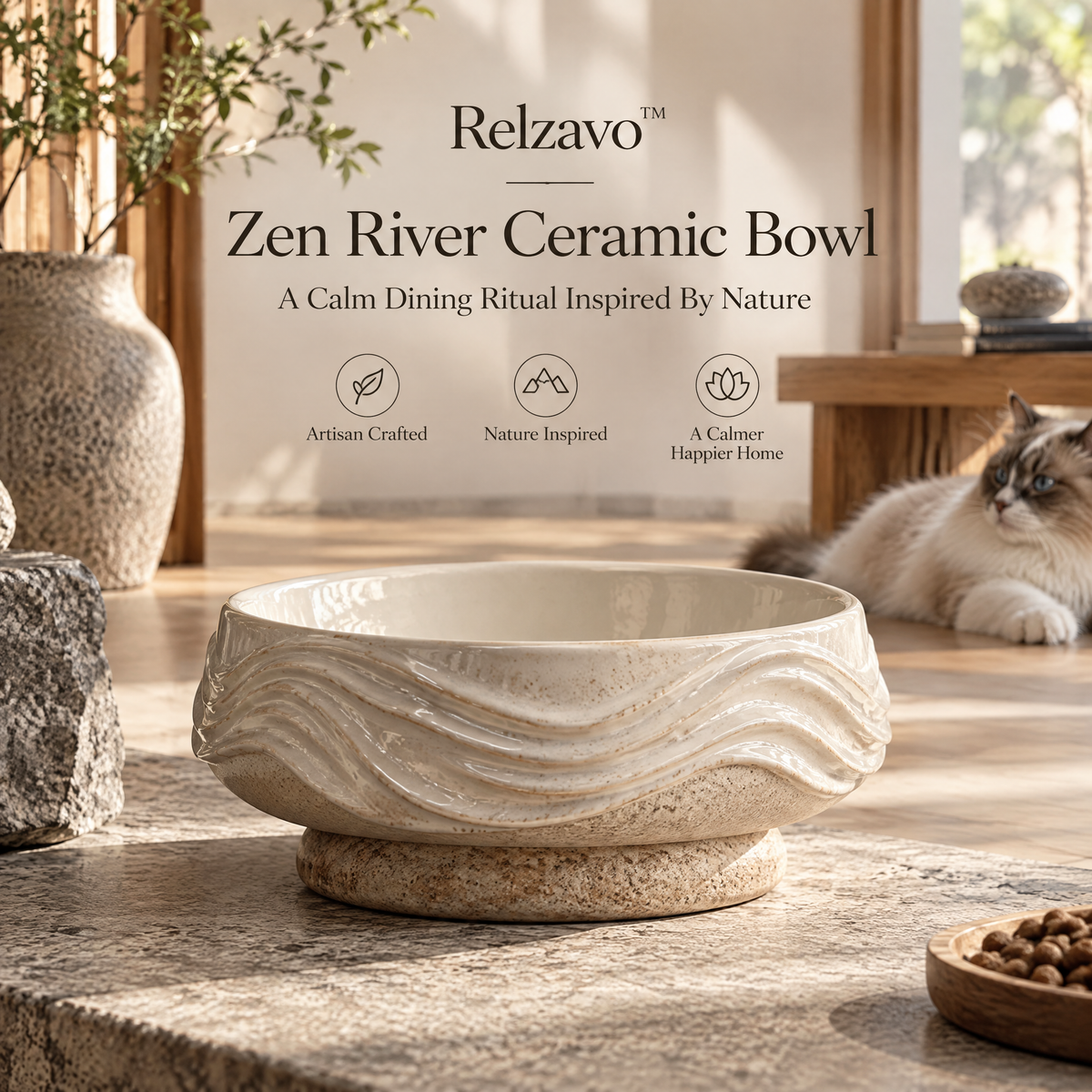 Zen River Ceramic Bowl