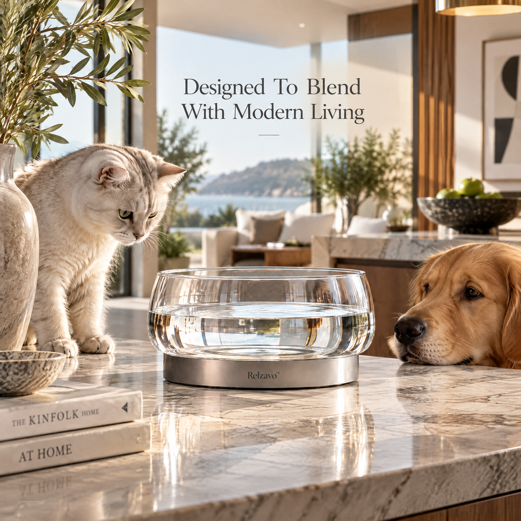 Glass Horizon Water Bowl