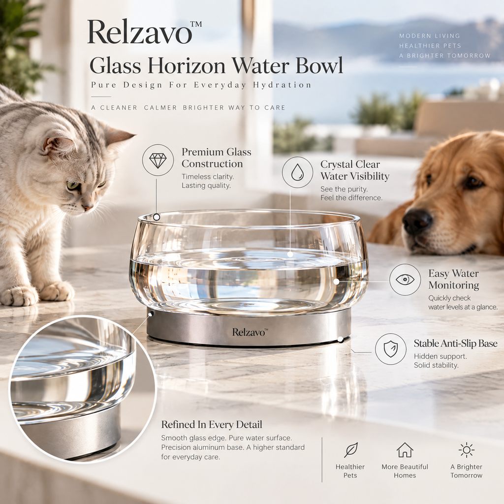 Glass Horizon Water Bowl